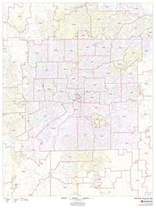 Amazon.com : Indianapolis, Indiana Zip Codes - 36" x 48" Paper Wall Map ...