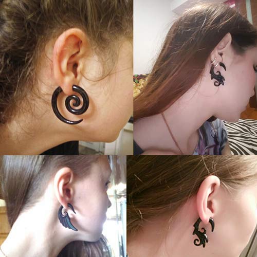 LAURITAMI BIG GAUGES Pair Acrylic 16g Gauge Fake Plugs Marble Spiral