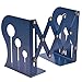 SatisInside Modern Reinforced Metal Retractable Bookends Book Racks (Navy)