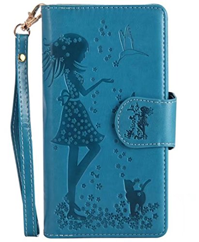 Galaxy S9 Plus Case, Galaxy S9 Plus Wallet Case, Felico S9+ 9 Card Slots Wallet Case with Mirror Emboss PU Leather Flip Card Holder Wrist Strap Kickstand Case for Samsung Galaxy S9 Plus 6.2