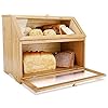 Leader-Accessories-Double-Decker-Bamboo-Bread-Bin-2-Layer-Bread-Box-for-Kitchen-Large-Capacity-Food-Bread-Storage-Retro-39x25x32cm Leader Accessories Double Decker Bamboo Bread Bin 2-Layer Bread Box for Kitchen Large Capacity Food Bread Storage Retro…