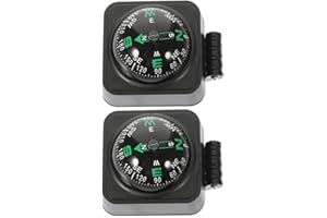 Angoily Car Compass, 2Pcs Portable Compass Dashboard Ball Adjustable Accurate Navigation for Cars Boats Marine Device, Hiking Direction Pointing Guide