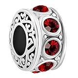 ThirdTimeCharm January Birthstone Spacer Charm Beads For European Charm Bracelets