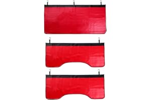 OwnMy Lightweight Automotive Mechanic Magnetic Leather Fender Cover Protector Gripper Mat Pad with Hooks for Repair Automotive Work (3 PCS - Red)