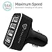 Stalion 4 USB Port 9.6 Amps Car Charger Adapter for Smartphones, Tablets, GPS Devices and MP3 Players - Jet Black