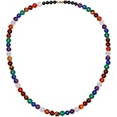 Jewever 7 Chakra Beaded Necklace Protection and Spiritual Crystals and Healing Stones Necklaces for Women Balance Meditation Anti Anxiety Jewelry Gifts Unisex