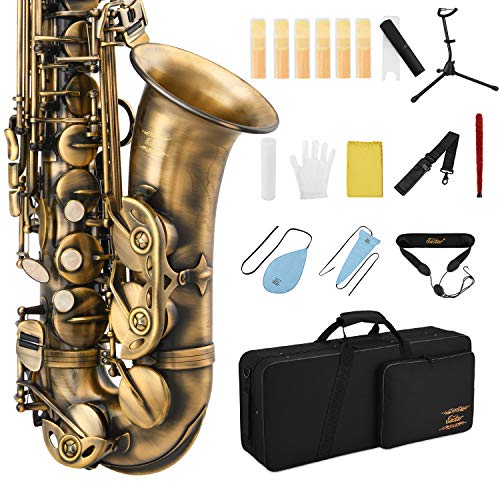 Eastar Alto Saxophone Antique Finish Bronze Vintage Sax Eb Eflat
