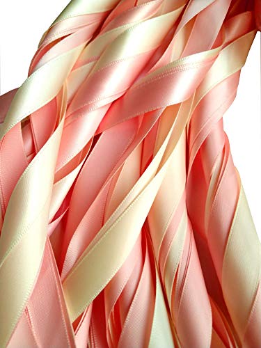 Kingsnow 30 Pack Cheer Ribbon Wands Wedding Send Off Streamers with Bells Silk Fairy Stick Wand Party Favors for Party Activities Baby Shower Holiday Celebration - Thumbnail 3