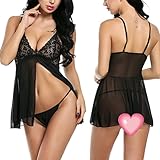 Avidlove Women V-Neck Lace Babydoll Lingerie Mesh Chemise Nightwear Outfits