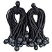 Joneaz Bungee Balls 6 Inch,Black Bungee Cord for Canopy Tarp, UV Resistant,50-Piece
