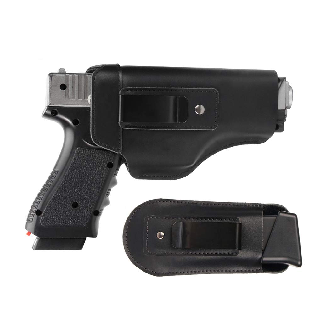 TACwolf Defender Leather IWB Holster For S&W M&P Shield - GLOCK 17 19 22 23  32 33 / Springfield XD & XDS Multi Use Soft Pouch for Pistol Inside The ...