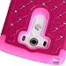 LG G3 Case, LG G3 Bling Case - Style4U LG G3 Studded Rhinestone Crystal Bling Hybrid Armor Case Cover for LG G3 with 1 HD Screen Protector and 1 Stylus [Hot Pink / Hot Pink]