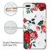 LUOLNH Slim Shockproof Clear Floral Pattern Soft Flexible TPU Back Cover Case Compatible with iPhone 7 Plus/8 Plus -Red Rose