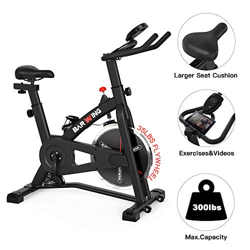 BARWING Indoor Exercise Bike, Adjustable Seat & Handlebars Spin