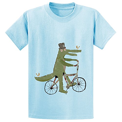 Mcol Crocodile Song Unisex Crew Neck Short Sleeve Shirts L-blue