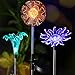 UNIWA LED Solar Garden Stake Christmas Decoration Lights, 3 Pack Outdoor Solar Powered 7 Color-Changing Flower Waterproof Lights