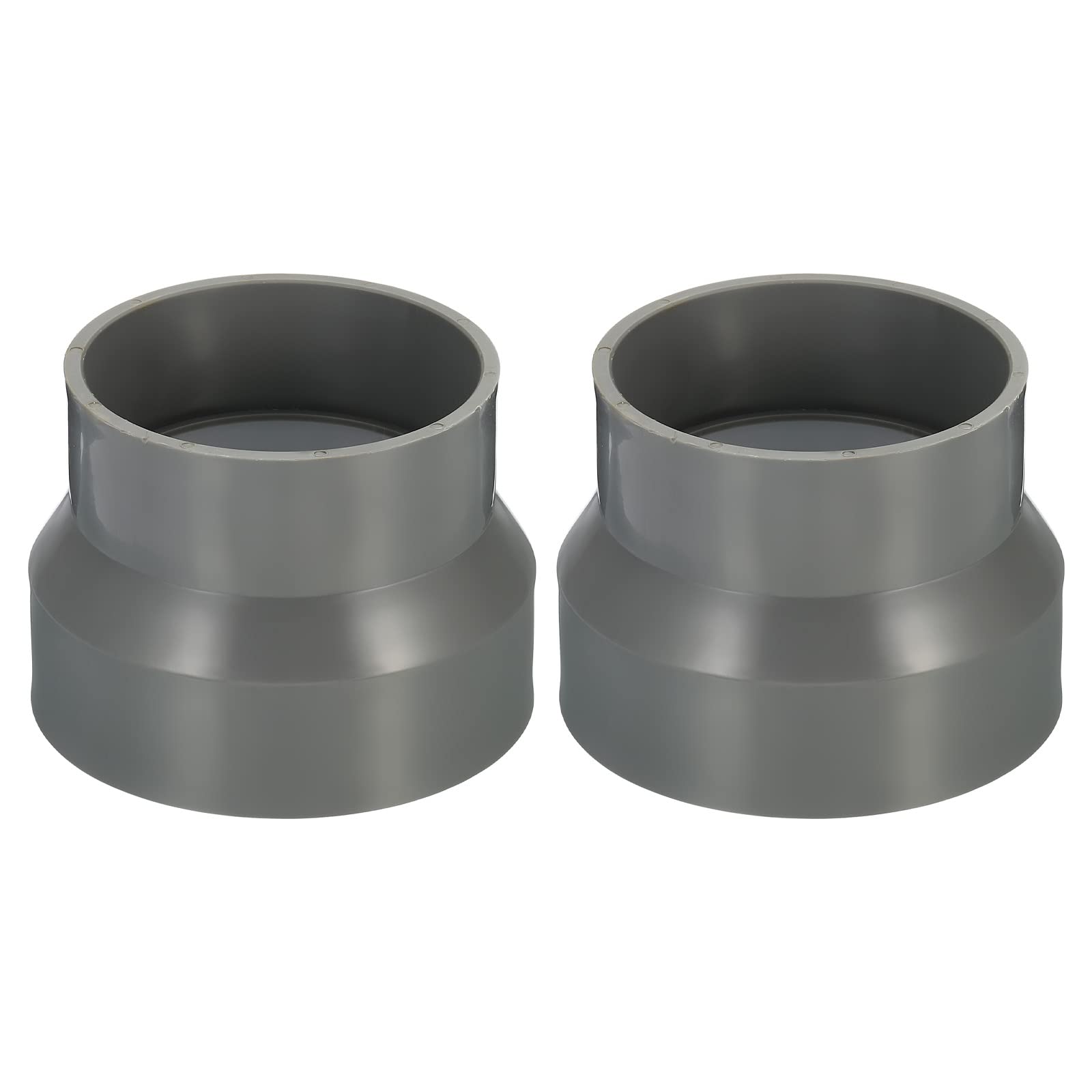 PATIKIL 4.3" to 3.5" Duct Reducer Connector, 2pcs Heating Cooling Ventilation Fire-Resistant Increaser Adapter Pipe Fitting for Vent System, Grey 110x 90 mm ID