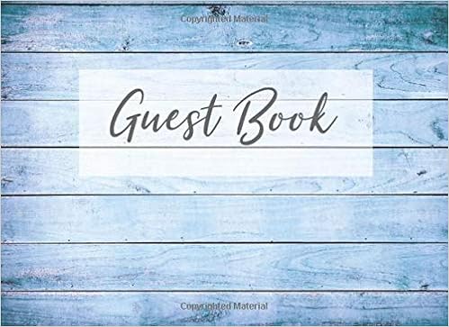 Guest Book Faded Blue Rustic Guestbook For Rental Motel Lake