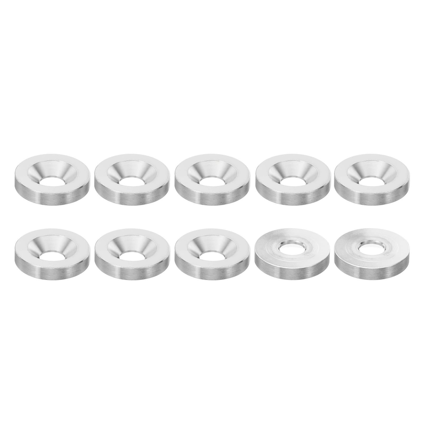 PATIKIL M10 Finish Countersunk Washer, 10pcs 30mm Dia. 6mm Tall Solid 304 Stainless Steel CNC Finish Cup Washer Flat Screw Head Gasket for Construction — image 1