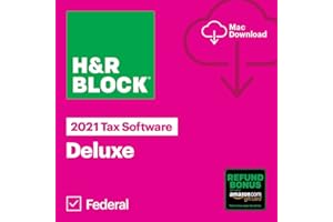 H&R Block Tax Software Deluxe 2021 Mac [Mac Download] [Old Version]