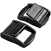 NRC&XRC 2 Pack Stainless Steel Black Lock Slider Buckles,Heavy Strap Release Buckle Adjustable Metal Buckle Fasteners (1inch BK)