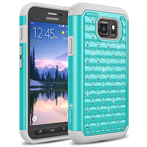 Galaxy S7 Active Case, TownShop Purple/ Turquois Spot Diamond
