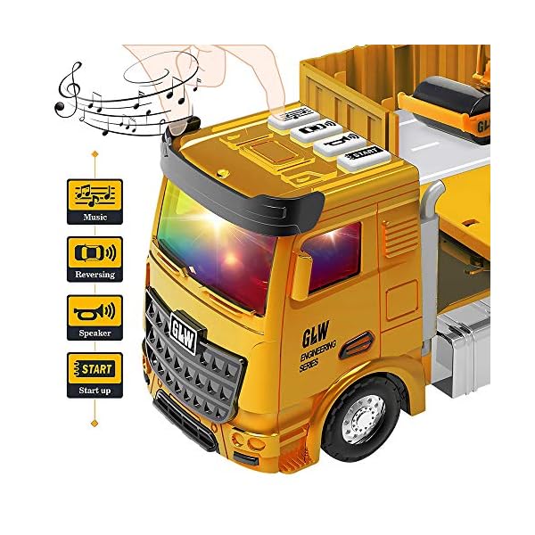 OR OR TU Construction Truck Car Toy Set for Boys with Sounds Lights Effects Kids Engineering Vehicle Playset Crane…