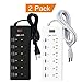Power Strip Surge Protector with USB Ports, 6 FT Extension Cord Flat Plug with Overload Surge Protection,ETL Listed