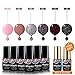 Gel Nail Polish Set, 8 tiny bottles,Nude Glitter Collection Colors,Soak Off UV LED Nail lamp,Maphie
