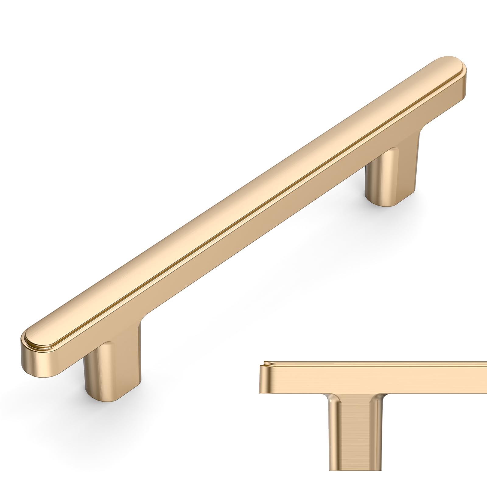 Photo 1 of Amerdeco 10 Pack Brushed Brass Cabinet Pulls 3.75 Inch(96mm) Hole Center Drawer Pulls Cabinet Hardware Kitchen Cabinet Handles for Bathroom ZH0065