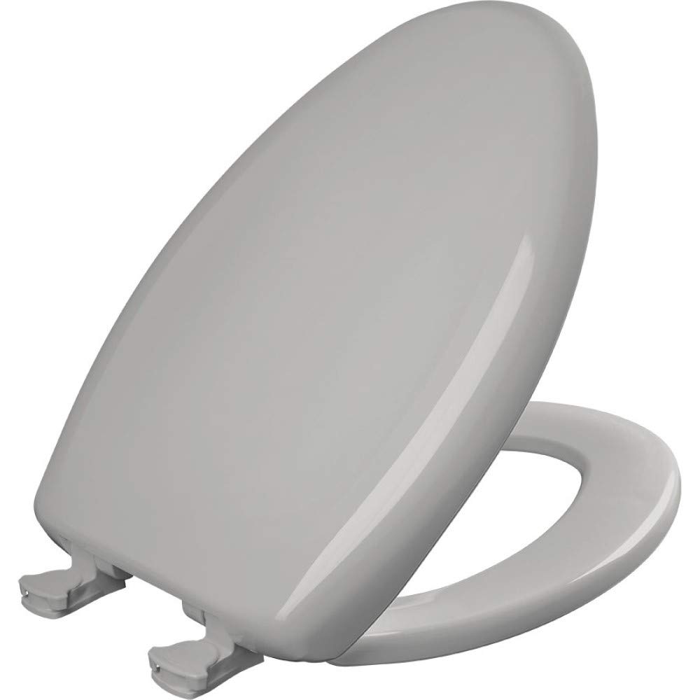 Bemis 1200SLOWT 162 Will Slow Close, Never Loosen and Easily Remove Toilet Seat, Elongated, Silver