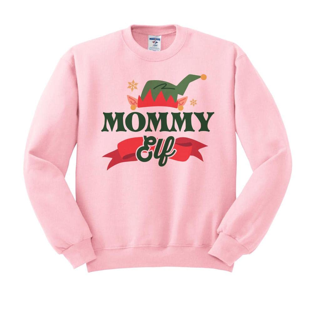 TeesAndTankYou Mommy Elf Christmas Sweatshirt