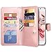 Galaxy S6 Case, Samsung Galaxy S6 Case, BENTOBEN Sparkly Glitter S6 Wallet Case Luxury Flip PU Leather Credit Card Holder Cash Pockets Wristlet Protective Case for Samsung Galaxy S6, Rose Gold