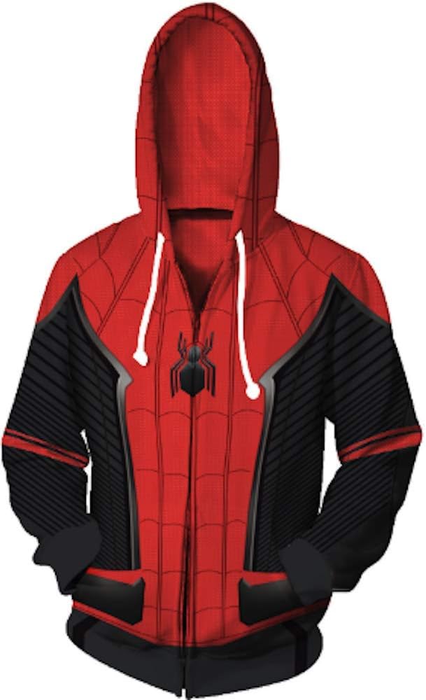AiK Superhero Halloween Cosplay Costume Mens Sweat Shirt Hoodie Jacket with Zipper/Cotton/Unisex/Womens