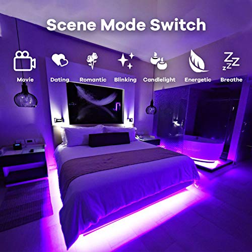 QJB 65.6Ft Led Strip Lights Bluetooth RGB 5050 Led Music Sync Color