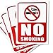 No Smoking Sign - 4 Pieces - Rust Free - Clear and Visible Text - Light, Tough, Long-Lasting - Stop Cigarette/Cigar Use - Perfect for Office