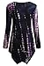 Sixother Womens Tie Dye Tunics Long Sleeve Hankerchief Hemline Tops Fall Shirts Blue Purple