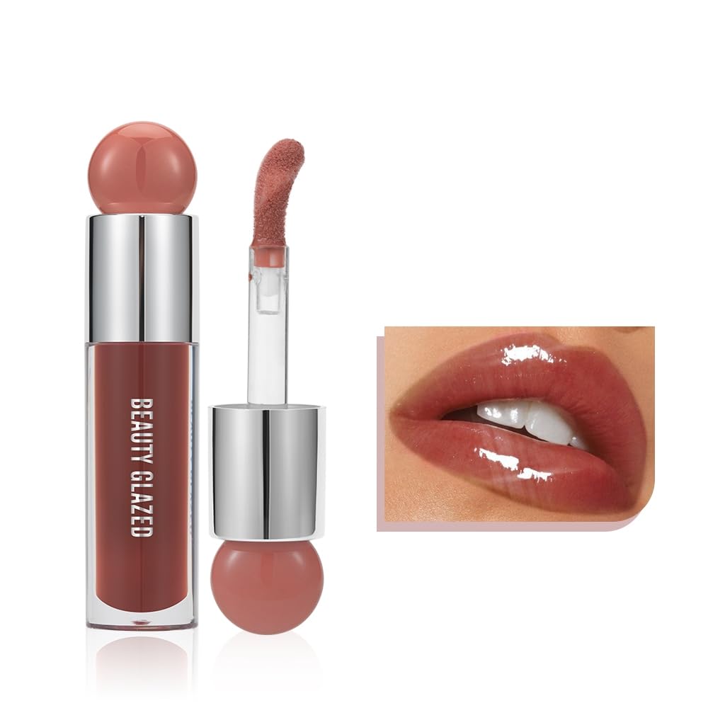 Big Brush Head Lip Gloss, Moisturizing & Nourishing Lip Oil, Non-Sticky Long Lasting Jelly Liquid Lipsticks Lip Tint Lip Glaze Makeup Gift for Women (# 106)