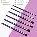 Qivange Makeup Brush Set 10PCS Liquid Powder Cream Foundation Blending Brush Kit Blush Synthetic Eyeshadow Brushes for Beginner/Professional(Purple)
