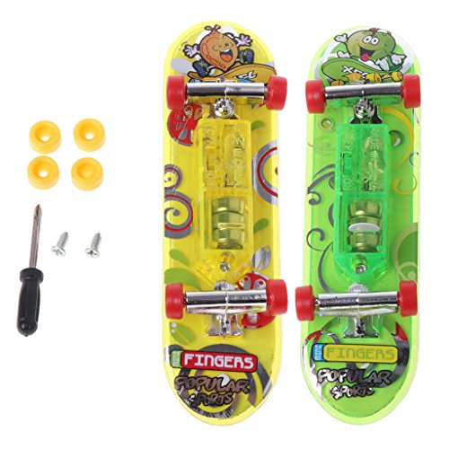 Forgun 2pcs LED Mini Skateboard Finger Board Tech Deck Kids Toy Gifts Baby Toy