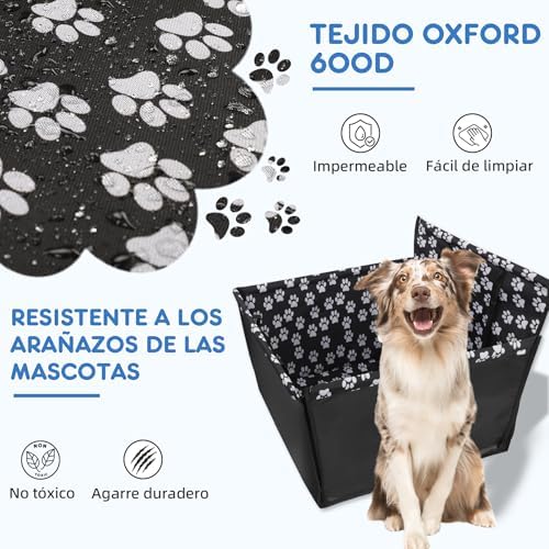 Cão para Cadeira de Carro 68x57x33 cm Impermeável – Transportadora para cães com cinto, Carro para cama, Cadeira Cochee aprovada para cães, Capa para carro