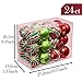 Valery Madelyn 24ct 70mm Joyful Red Green White Christmas Ball Ornaments, Shatterproof Christmas Tree Ornaments for Xmas Decoration
