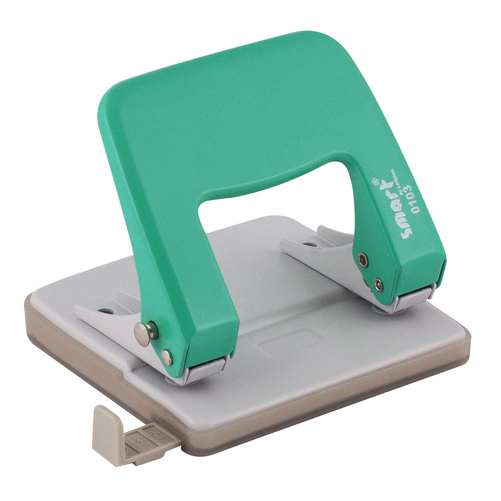 Smart by Leviatan Hole Punch, 30 Sheet Capacity, Metal Puncher, Assorted Colors, Ideal for Organizing Documents