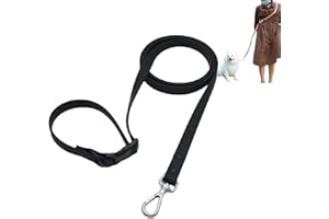 TESITEHI Hands Free Dog Leash, 4-7.5 FT PVC Waterproof Multifunctional Dog Leash Adjustable Lengths for Handless Walking Training Running with Cross Body, Over Shoulder, Waist and Belt Leash (Black)