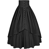 Mingyuezai Women Victorian Skirt Medieval Renaissance Peasant Skirt