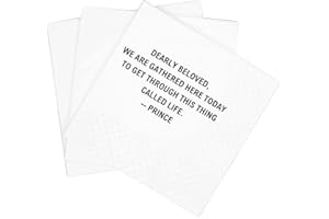 SharkBliss Funny Quotes Cocktail Napkins, 100 Pack Dearly Beloved We Are Gathered Here Today To Get Through This Thing Called