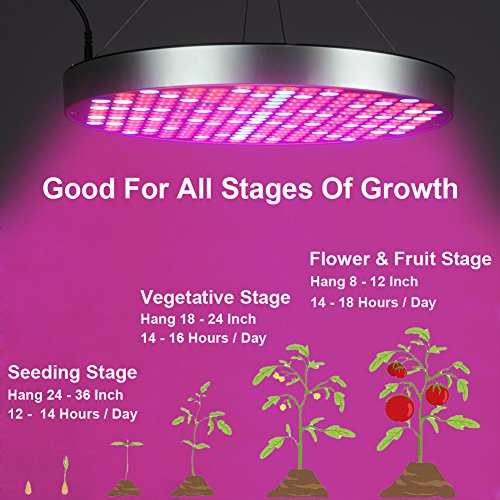 LED Grow Light Bulb Panel 50W UFO Plant Growing Lamp with 250 LEDs Red