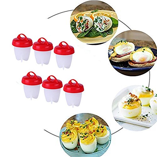 Egg Cooker Set Non-stick Silicone Egg Cups for Soft and Hard Boiled Eggs