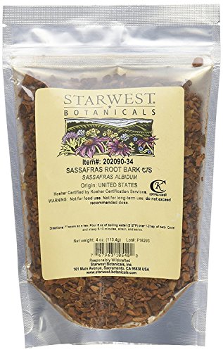 Starwest botanicals sassafras root c/s 4 ounces