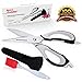 Kitchen Shears Poultry Scissors Set, BEST Cutting Aid with Stainless Steel Heavy Duty Blades and Large Handles FREE Basting Brush Included for Glazing and Food Marinade by Space Evolution